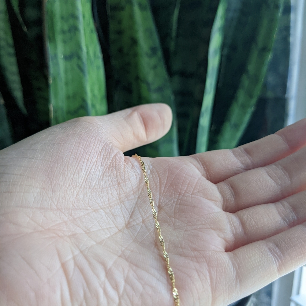 10K Solid Gold Singapore Chain Necklace "Weavers of Connection" necklace - Picture 8 of 17